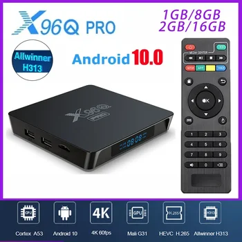 X96Q PRO Smart TV BOX Android 10,0 4k 2,4 Wifi Allwinner H313 Медиаплеер 1G 8G 2G16G телеприставка Android Tv Pk X96Q