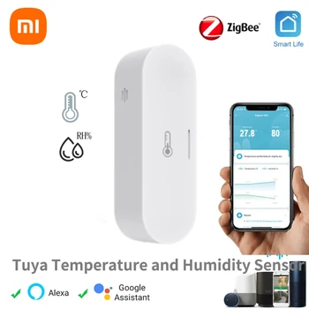 Xiaomi HomeKit Tuya ZigBee Датчик Температуры И Влажности Умный Дом Контроллер Гигрометра В помещении Работает Smart Life Alexa Google