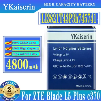 YKaiserin 4800 мАч Li3821T43P3h745741 Для ZTE Blade L5 Plus Для ZTE Blade T520 Для ZTE Blade SS C370 L0510 Аккумулятор