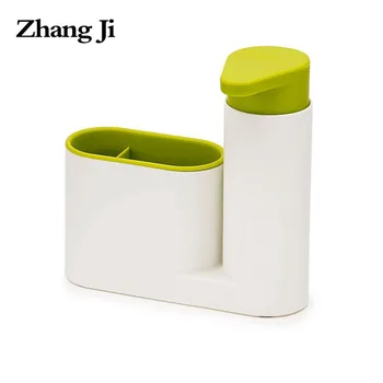Zhangji 2 в 1 Набор дозаторов жидкого мыла для ванной комнаты Полка для хранения в ванной комнате Дозатор шампуня и мыла Практичный для кухни ZJ130