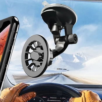 Автомобильный держатель для телефона Magsafe, Магнитная подставка, Автомобильное крепление на магните, мобильный кронштейн для смартфона с GPS для iPhone 15 14 13 12 11 Pro Max