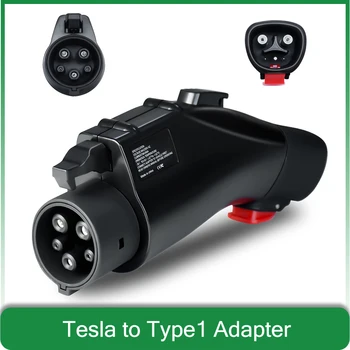 Адаптер Tesla to Type 1 AC J1772 250V 60A для электромобилей автомобильные аксессуары EVSE Адаптер Зарядное устройство для электромобилей конвертер