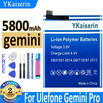 Аккумулятор YKaiserin от ведущего бренда 5800 мАч для Ulefone Gemini Pro T1 + Набор инструментов Быстрая доставка Bateria