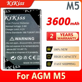 Аккумулятор мобильного телефона KiKiss емкостью 3600 мАч для AGM M5, замена аккумуляторов для смарт-телефонов AGM M5 li-ion Battey