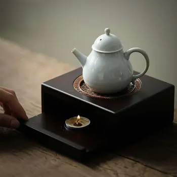 Бамбуковая грелка для чайника, плита быстрого нагрева, традиционная энергосберегающая грелка для чая и кофе, подставка для чайных принадлежностей