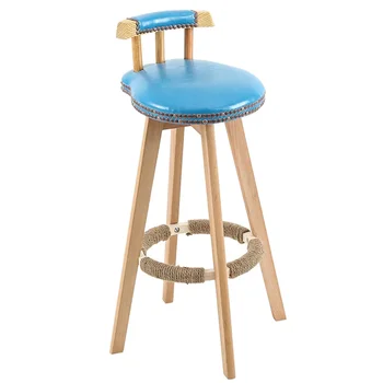 Барные стулья из массива дерева, бытовой стульчик для кормления, вращающиеся стулья для кухни, ретро барный стул на стойке регистрации, барный стул для кухни