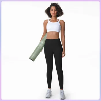 бархатные брюки для йоги телесного цвета, женские персиковые брюки с высокой талией, обтягивающие бедра, тренировочные брюки для фитнеса LuluLemonS для бега.