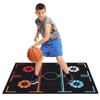Баскетбольный тренировочный коврик НОВОГО стандарта, нескользящий коврик для тренировки ног, контроль дриблинга, вспомогательный коврик для ног 108 Х 76 см Для взрослых