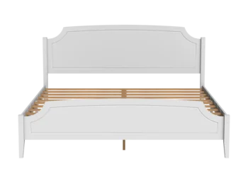 Белый в современном римском стиле, кровать из цельного дерева, каркас кровати королевского размера, пружинный блок не требуется, отделка краской напылением