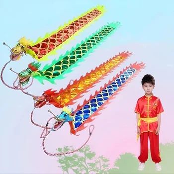 Бесплатная доставка 3 м/5 м фитнес красочный серпантин дракон для детей и взрослых лента для танцев с драконом, забавные игрушки для занятий спортом на открытом воздухе