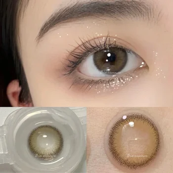 Био-эссенция, 1 пара цветных контактных линз, линзы для макияжа глаз, натуральные контактные линзы, коричневые синие линзы, бесплатная доставка