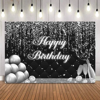 Блестящий фон на день рождения, белый Фон для фотобудки с Днем рождения, тематика для взрослых, баннер для украшения вечеринки по случаю 30-летия