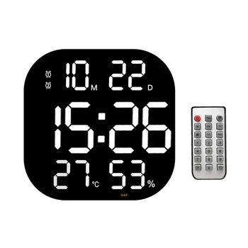 Большие светодиодные Цифровые настенные часы с дистанционным управлением Температурой, Датой, неделей, дисплеем с регулируемой яркостью, Настольными будильниками