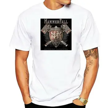 Брендовая мужская футболка New HAMMERFALL Steel Meets Steel Heavy Metal Band, Мужская Черная футболка S-3XL, Высококачественные Топы, Футболка