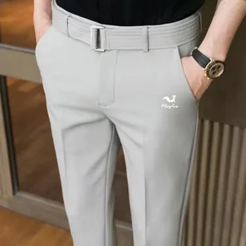 Брюки для гольфа 2024, осенние мужские повседневные деловые брюки, дышащие брюки с прямыми штанинами, мужские длинные брюки для гольфа