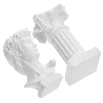 Бюст греческой статуи Скульптура мифологии из смолы Белые Римские колонны Греческие колонны Голова Давида Статуэтка художника Римлянина