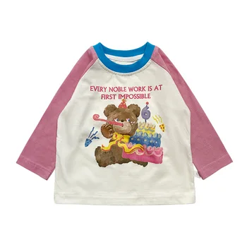 Весенне-осенняя футболка для мальчиков и девочек с длинным рукавом, 2 детских весенних топа с героями мультфильмов