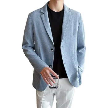 Весенняя новая мужская мода в итальянском стиле, деловой повседневный Корейский вариант однотонного дышащего модного облегающего блейзера Everything
