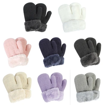 Ветрозащитные перчатки L5YF, детские осенние перчатки, зимние лыжные перчатки, варежки на весь палец