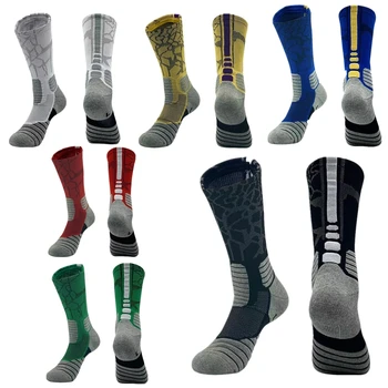 Взрослые профессиональные баскетбольные носки для мужчин и женщин, Противоскользящие Дышащие Спортивные носки для бега, футбола, тренажерного зала, йоги, хлопковые компрессионные носки