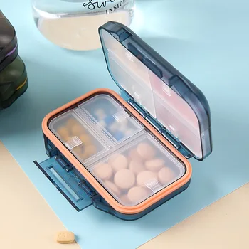 Влагостойкая маленькая коробочка для таблеток в кармане, сумочка, органайзер для таблеток, футляр для ежедневных таблеток, портативный держатель для лекарств и витаминов.
