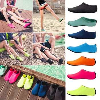 Водная обувь Унисекс, Носки для плавания и дайвинга, Летние водные пляжные сандалии на плоской подошве, приморские нескользящие носки-тапки, тапочки для мужчин и женщин