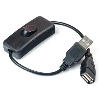 Высококачественный 28-сантиметровый черный USB-кабель от мужчины к женщине с переключателем включения /выключения Удлинителя кабеля для USB-лампы, USB-вентилятора, USB-линии электропередачи