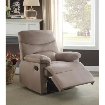 Глубокое кресло из светло-коричневой тканой ткани