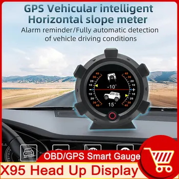 Головной дисплей X95 OBD / GPS Автомобильный компас Спидометр Измеритель горизонтального наклона Измеритель наклона Угол тангажа Высота Широта Долгота