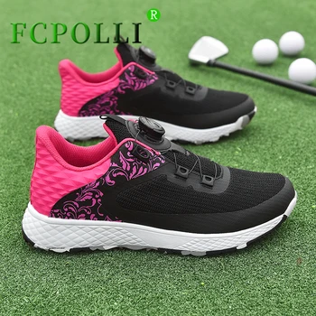 Горячая распродажа женской обуви для гольфа, спортивная обувь с быстрой шнуровкой, женская противоскользящая спортивная обувь для гольфа, женские дышащие кроссовки для гольфа, женские
