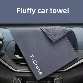 Двусторонний материал, впитывающий ворс, салфетка для протирки салона автомобиля, полотенце для Volkswagen Vw T-CROSS, автомобильный аксессуар