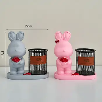 Декоративный милый мультяшный кролик, подставка для цветочного карандаша, украшение для дома