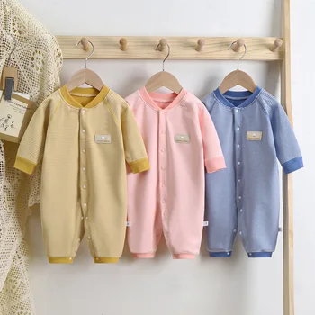 Детские пижамы, комбинезоны с длинными рукавами для младенцев