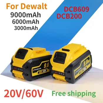 Для Dewalt 20V/60V MAX Аккумулятор 9Ah DCB609 Литий-ионный Аккумулятор для DCB200 DCB201 DCB609 DCB182 DCB204 Аккумулятор для Dewalt 20V