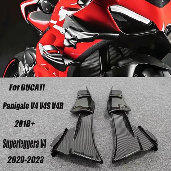 Для Ducati Panigale V4 V4S V4R 2018 + Superleggera V4 18-23 Внешний Вид Из Углеродного Волокна Фиксированное Ветровое Крыло Воздуховодная Крышка Спойлер Кронштейн
