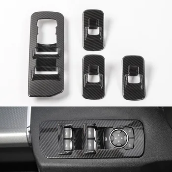 Для Ford F150 2015 Up ABS Углеродного волокна Стиль автомобиля Переключатель стеклоподъемника Панель украшения Отделка Наклейки для укладки