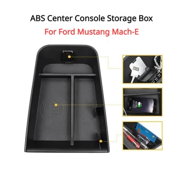 Для Ford Mustang Mach-E Коробка для хранения центрального управления, Подлокотник, коробка переключения передач, Органайзер для хранения, Для уборки, Аксессуары для интерьера