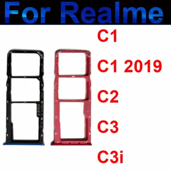 Для OPPO Realme C1 2019 C2 C3 Лоток Для Двух SIM-карт Слот Держатель Гнездо Для Чтения SD-карт Запасные Части C3i RMX2020 RMX2027 C3 RMX2021