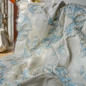 Жаккардовая ткань с тиснением, окрашенная пузырчатой пряжей, Весенне-осеннее женское платье с цветочным рисунком, ткань для шитья своими руками, 50 см x 140 см