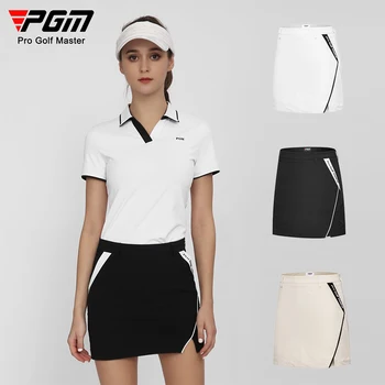 Женская короткая юбка для гольфа PGM, женская юбка-карандаш с разрезом, женская быстросохнущая юбка с внутренними шортами, спортивные брюки-кюлоты на открытом воздухе