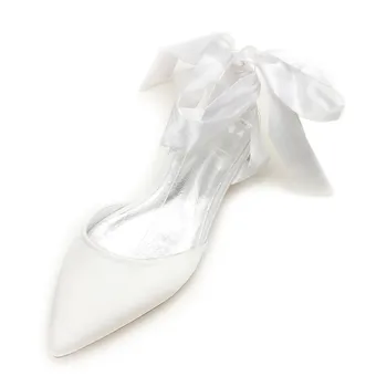 Женская обувь ZOCI с острым носком, галстук-лента, выпускной вечер, свадьба A1, платье для новобрачных на плоской подошве