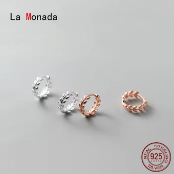 Женские Серьги-кольца La Monada Branch, серебро 925 пробы, изысканные женские серьги, ювелирные изделия, Маленькие серьги-кольца из стерлингового серебра 925 пробы, женские украшения