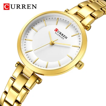 Женские часы CURREN из розового золота Кварцевые часы-браслет для дам Лучший бренд класса Люкс Женские наручные часы для девочек Relogio Feminino