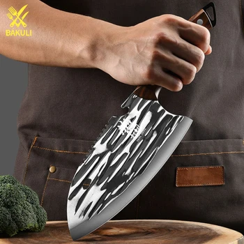 Женский кухонный нож BAKULI, специализированный нож для нарезки, нож для разделки рыбы, кованый кухонный нож, многофункциональный нож