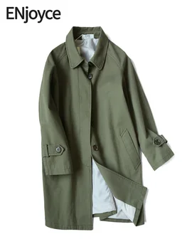 Женское винтажное хлопковое ветрозащитное пальто с лацканами, японское городское пальто, куртки-ветровки в горном стиле, весна-осень