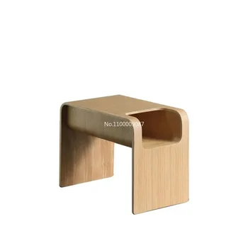 Журнальный столик для маленькой квартиры Диван из скандинавского дуба сбоку, несколько уголков для хранения вещей, мини-журнальный столик сбоку, шкаф С-образный эркер