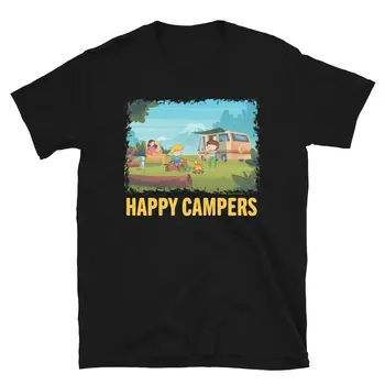 Забавный дизайн Van Life, футболка унисекс Happy Campers Family Outdoor Life
