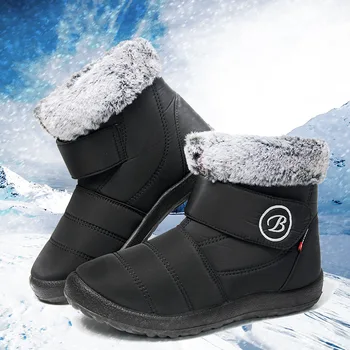 Зимние зимние ботинки из хлопка, большие размеры, женская обувь для отдыха, мягкая теплая обувь на плоской подошве