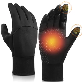 Зимние перчатки для мужчин и женщин, водонепроницаемая теплая перчатка, термоперчатки с сенсорным экраном для пальцев, для тренировок, бега, езды на велосипеде, велосипеде