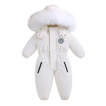 Зимний лыжный костюм на -30 градусов Плюс Бархатный Детский Комбинезон, Комбинезоны Для мальчиков, Теплая Детская Одежда для маленьких девочек, Детская Одежда, пальто
